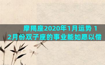 摩羯座2020年1月运势 12月份双子座的事业能如愿以偿